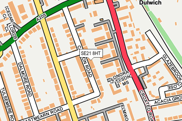 SE21 8HT map - OS OpenMap – Local (Ordnance Survey)