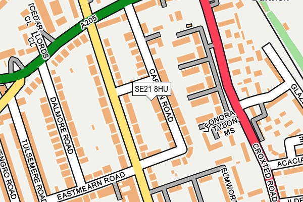 SE21 8HU map - OS OpenMap – Local (Ordnance Survey)