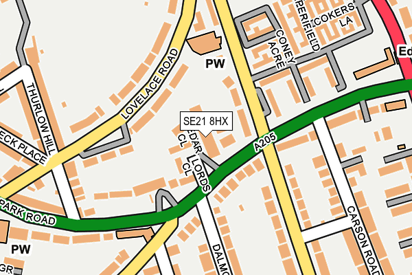 SE21 8HX map - OS OpenMap – Local (Ordnance Survey)