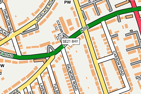SE21 8HY map - OS OpenMap – Local (Ordnance Survey)