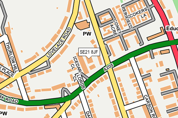 SE21 8JF map - OS OpenMap – Local (Ordnance Survey)