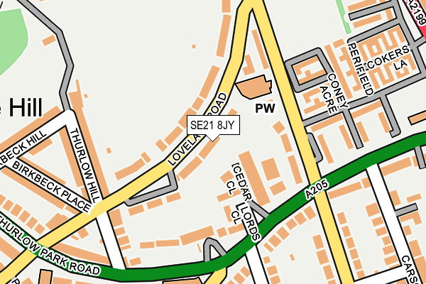 SE21 8JY map - OS OpenMap – Local (Ordnance Survey)