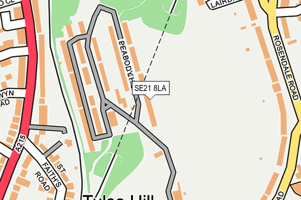 SE21 8LA map - OS OpenMap – Local (Ordnance Survey)