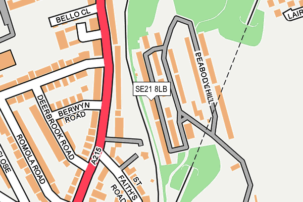 SE21 8LB map - OS OpenMap – Local (Ordnance Survey)