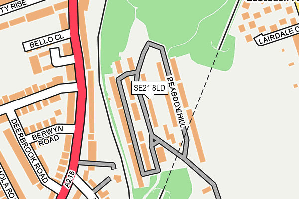 SE21 8LD map - OS OpenMap – Local (Ordnance Survey)