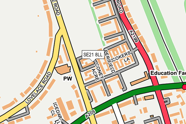 SE21 8LL map - OS OpenMap – Local (Ordnance Survey)