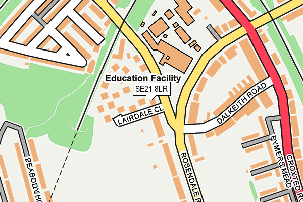 SE21 8LR map - OS OpenMap – Local (Ordnance Survey)