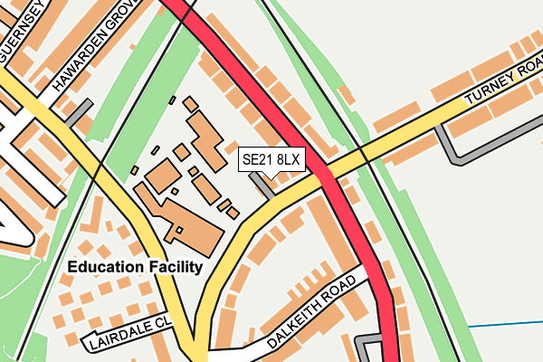 SE21 8LX map - OS OpenMap – Local (Ordnance Survey)