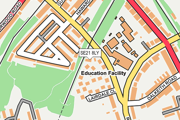 SE21 8LY map - OS OpenMap – Local (Ordnance Survey)