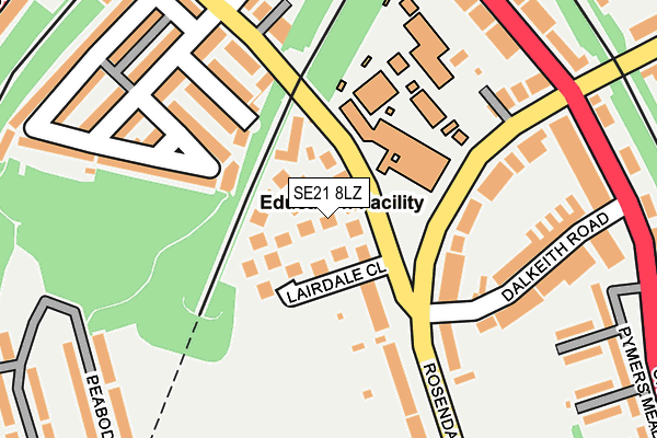 SE21 8LZ map - OS OpenMap – Local (Ordnance Survey)