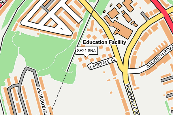 SE21 8NA map - OS OpenMap – Local (Ordnance Survey)