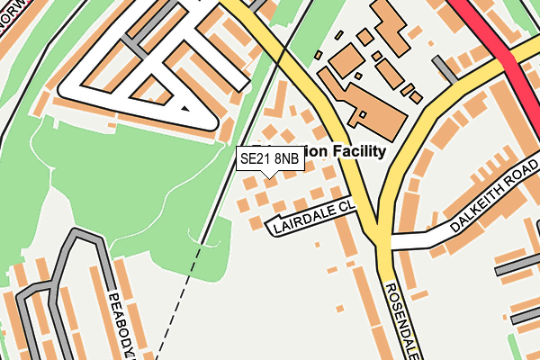 SE21 8NB map - OS OpenMap – Local (Ordnance Survey)