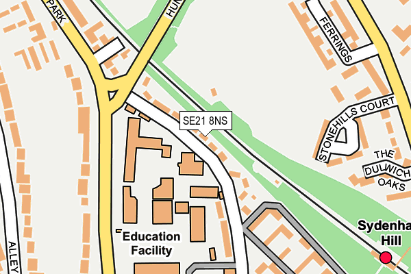 SE21 8NS map - OS OpenMap – Local (Ordnance Survey)