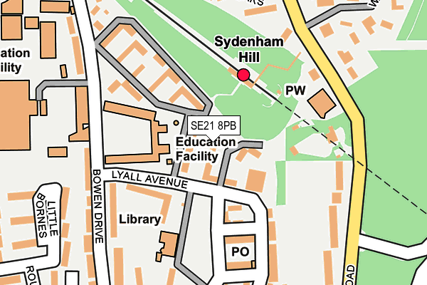 SE21 8PB map - OS OpenMap – Local (Ordnance Survey)