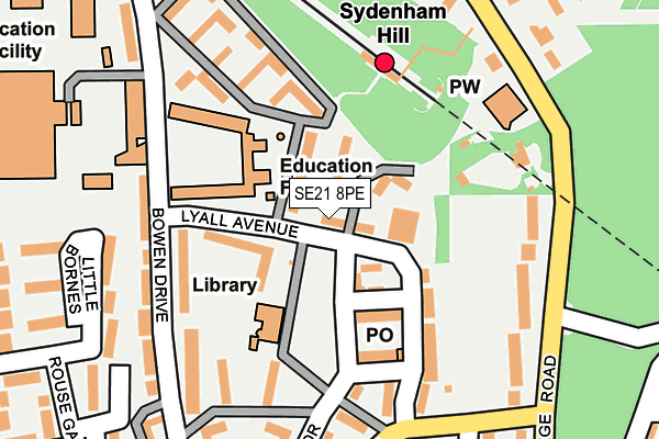 SE21 8PE map - OS OpenMap – Local (Ordnance Survey)