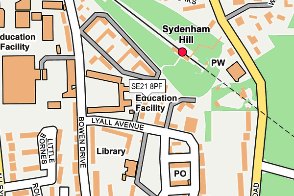 SE21 8PF map - OS OpenMap – Local (Ordnance Survey)