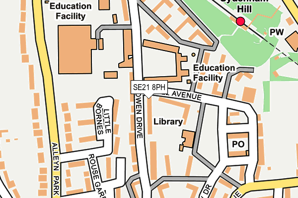 SE21 8PH map - OS OpenMap – Local (Ordnance Survey)