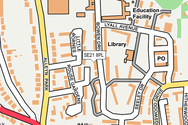 SE21 8PL map - OS OpenMap – Local (Ordnance Survey)
