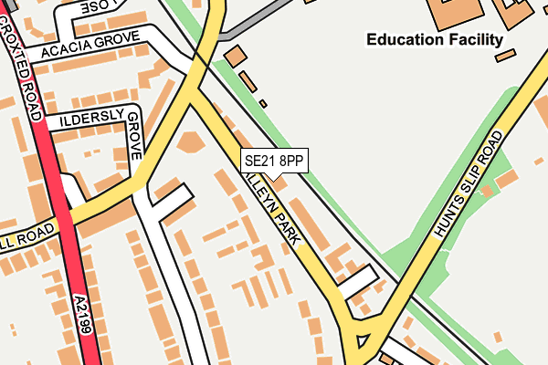 SE21 8PP map - OS OpenMap – Local (Ordnance Survey)