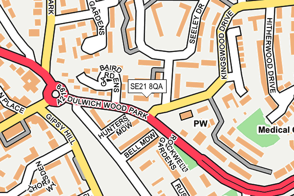 SE21 8QA map - OS OpenMap – Local (Ordnance Survey)
