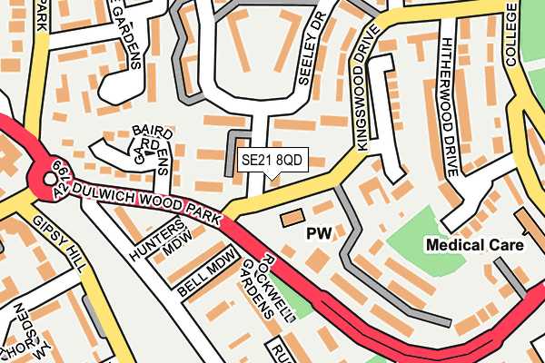 SE21 8QD map - OS OpenMap – Local (Ordnance Survey)