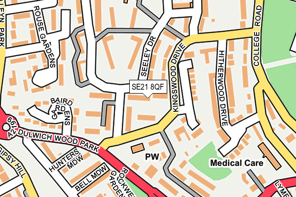 SE21 8QF map - OS OpenMap – Local (Ordnance Survey)