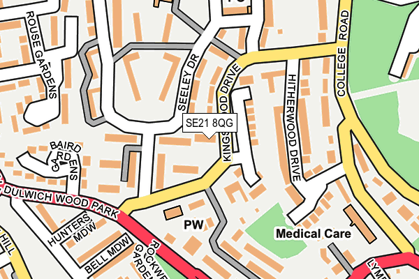 SE21 8QG map - OS OpenMap – Local (Ordnance Survey)