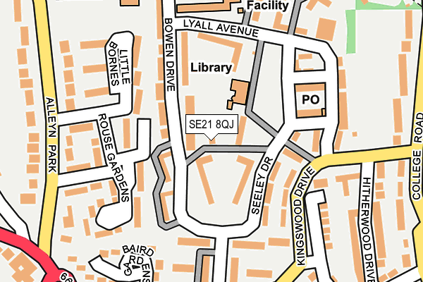 SE21 8QJ map - OS OpenMap – Local (Ordnance Survey)