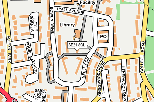 SE21 8QL map - OS OpenMap – Local (Ordnance Survey)