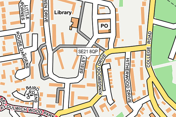 SE21 8QP map - OS OpenMap – Local (Ordnance Survey)