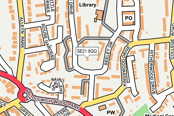 SE21 8QQ map - OS OpenMap – Local (Ordnance Survey)