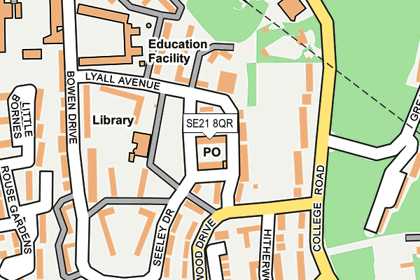 SE21 8QR map - OS OpenMap – Local (Ordnance Survey)