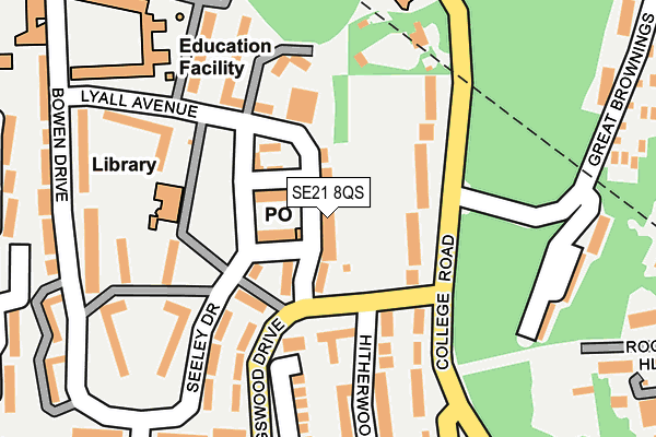 SE21 8QS map - OS OpenMap – Local (Ordnance Survey)