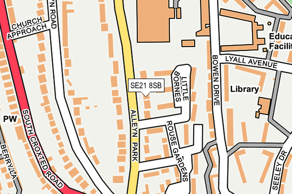 SE21 8SB map - OS OpenMap – Local (Ordnance Survey)