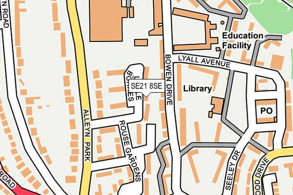SE21 8SE map - OS OpenMap – Local (Ordnance Survey)