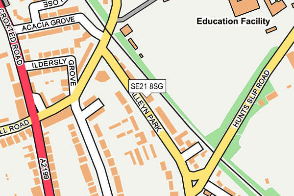 SE21 8SG map - OS OpenMap – Local (Ordnance Survey)