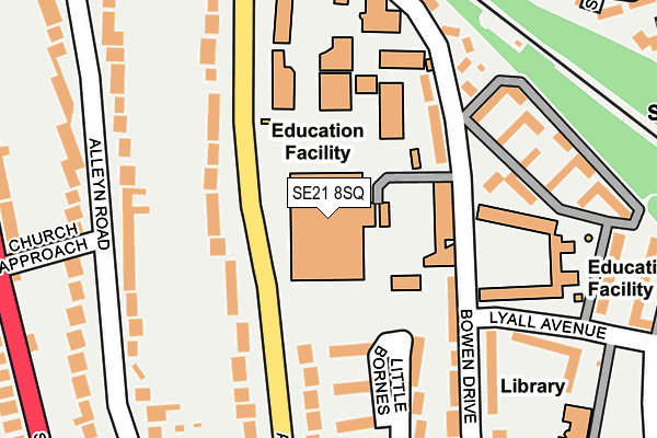 SE21 8SQ map - OS OpenMap – Local (Ordnance Survey)