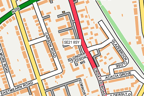 SE21 8SY map - OS OpenMap – Local (Ordnance Survey)