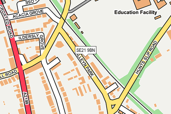 SE21 9BN map - OS OpenMap – Local (Ordnance Survey)