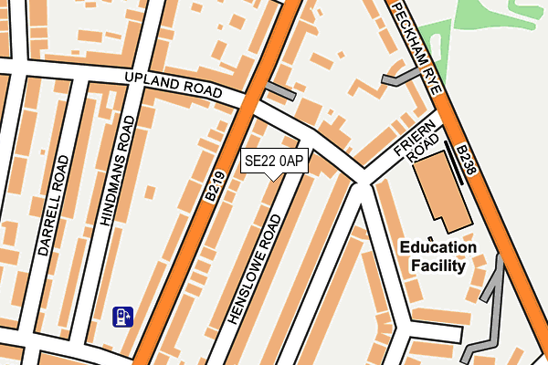 SE22 0AP map - OS OpenMap – Local (Ordnance Survey)