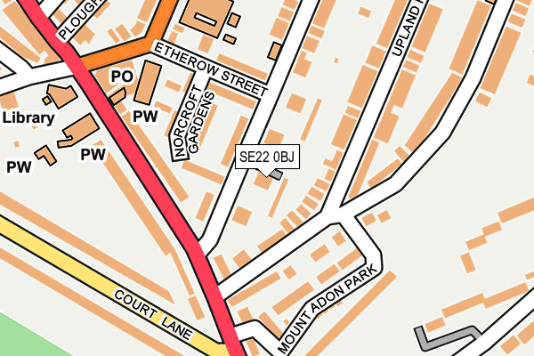 SE22 0BJ map - OS OpenMap – Local (Ordnance Survey)