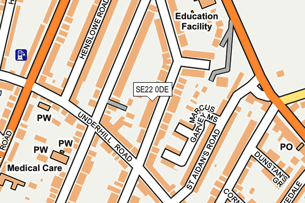 SE22 0DE map - OS OpenMap – Local (Ordnance Survey)
