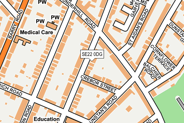 SE22 0DG map - OS OpenMap – Local (Ordnance Survey)