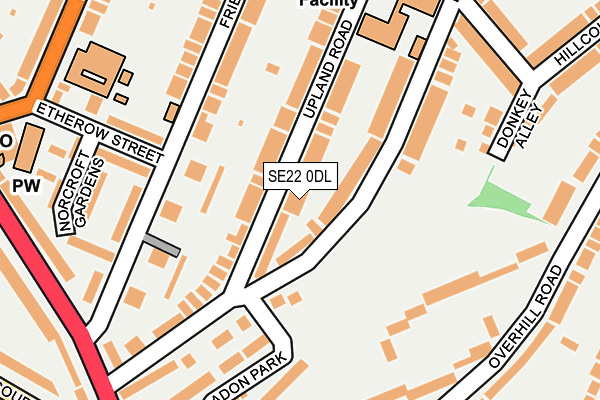 SE22 0DL map - OS OpenMap – Local (Ordnance Survey)
