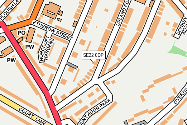 SE22 0DP map - OS OpenMap – Local (Ordnance Survey)