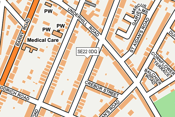 SE22 0DQ map - OS OpenMap – Local (Ordnance Survey)