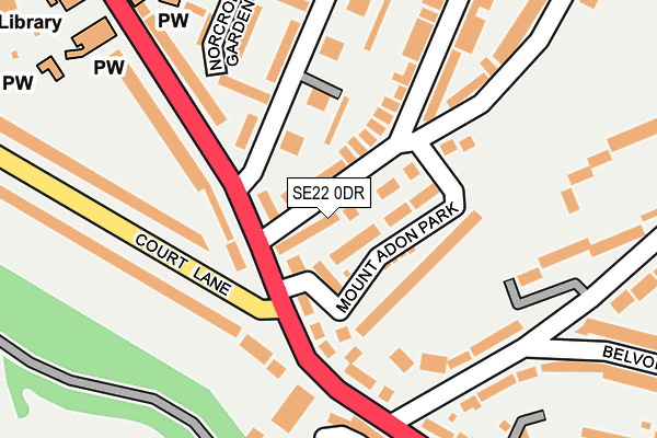 SE22 0DR map - OS OpenMap – Local (Ordnance Survey)