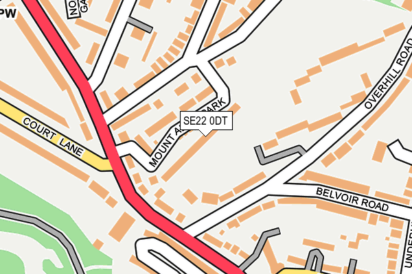 SE22 0DT map - OS OpenMap – Local (Ordnance Survey)