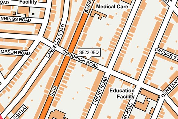 SE22 0EQ map - OS OpenMap – Local (Ordnance Survey)