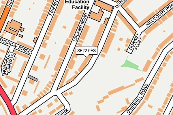 SE22 0ES map - OS OpenMap – Local (Ordnance Survey)